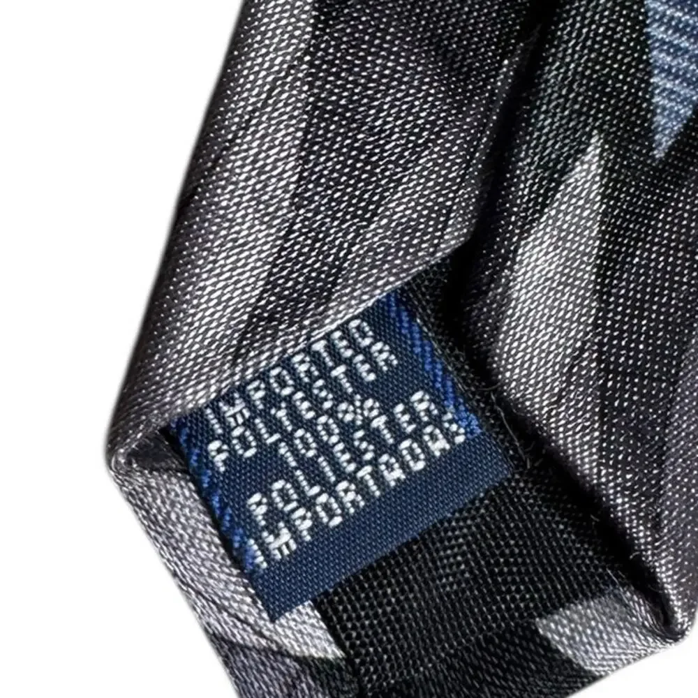 Don Loper Beverly Hills Abstract Silk USA Blue Gray Geometric Designer Necktie